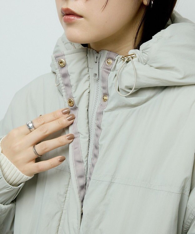 Green Parks フーディ中綿コート Olive