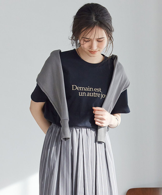 23区 【SLOW/洗える】ロゴ Tシャツ ブラック系