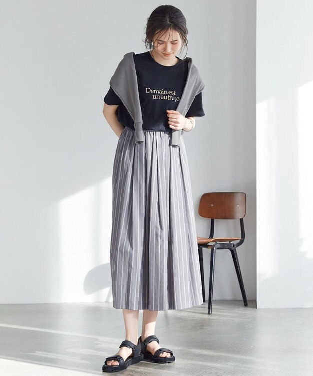 23区 【SLOW/洗える】ロゴ Tシャツ ブラック系