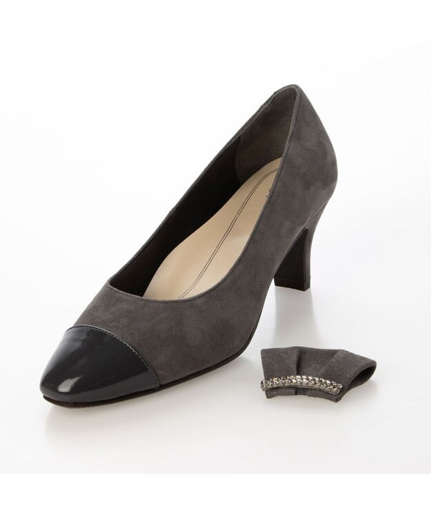 Riz raffinee <Riz raffinee>【3E】２WAYデザインパンプス グレーメタリック