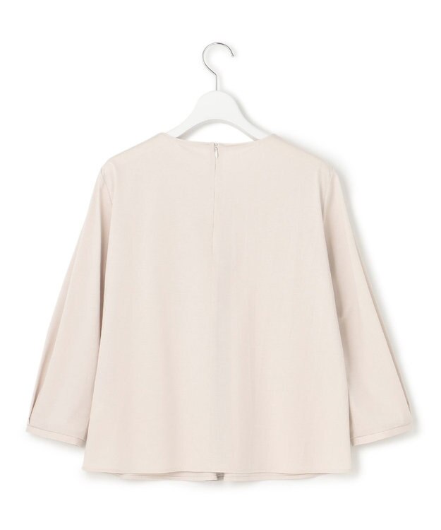 23区 S 【洗える】ブラウスライクジャージー タックディテール カットソー ライトグレー系