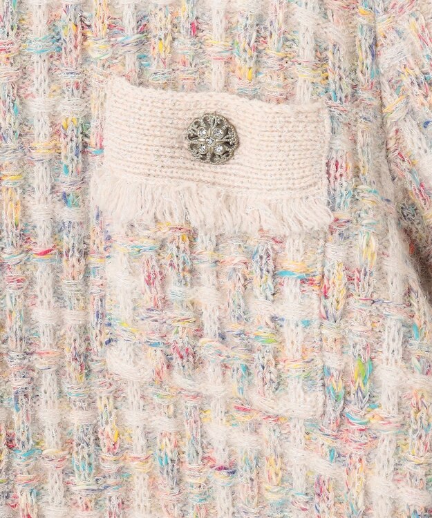 自由区 【PREMIUM KNIT COLLECTION】ミックスツイードニット ジャケット ピンク