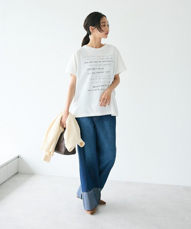 CRAFT STANDARD BOUTIQUE アソートロゴプリント半袖プルオーバー White