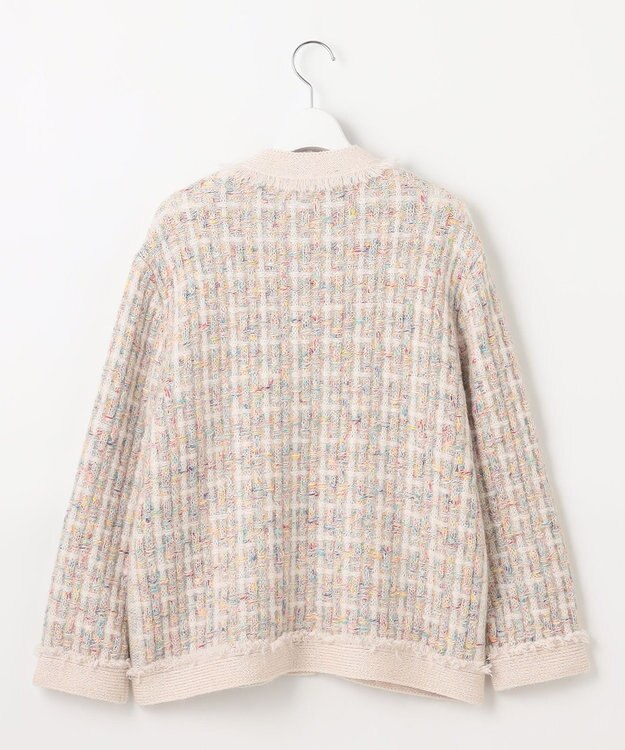 自由区 【PREMIUM KNIT COLLECTION】ミックスツイードニット ジャケット ピンク