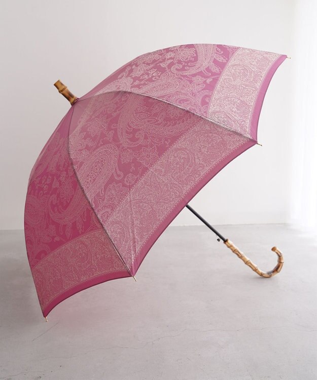 槇田商店 Kirie ペイズリー ピオニーピンク 長傘 ピンク