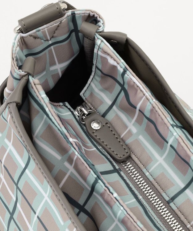 Y'SACCS ドローイングチェックショルダーバッグ グレージュ