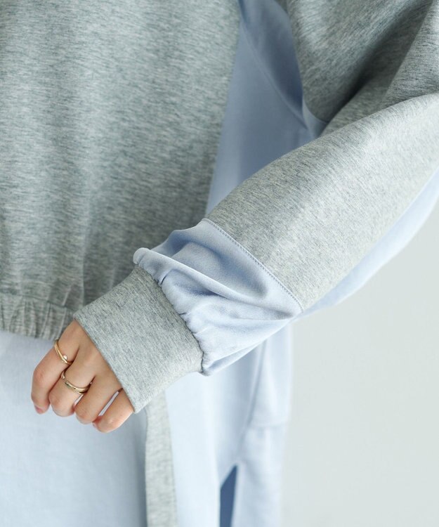 YECCA VECCA シャツレイヤードデザインプルオーバー Gray Mixture