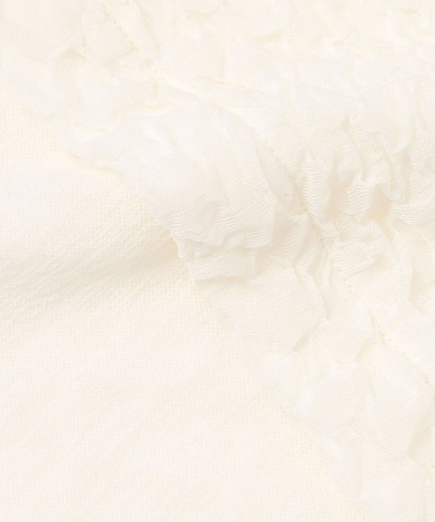 #Newans 【金子綾さんインスタライブご紹介アイテム】【洗える/セットアップ可能】ふくれジャガード パフスリーブブラウス ホワイト