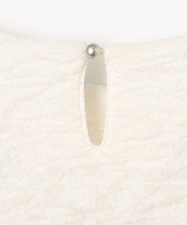 #Newans 【金子綾さんインスタライブご紹介アイテム】【洗える/セットアップ可能】ふくれジャガード パフスリーブブラウス ホワイト