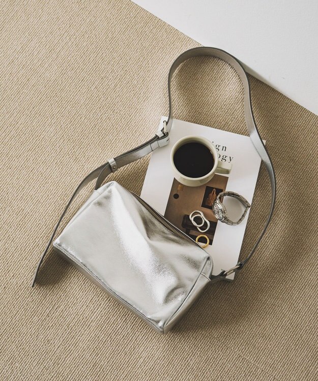 russet 【2025AW新作】レザースクエアショルダーバッグ(CE-1575) Silver