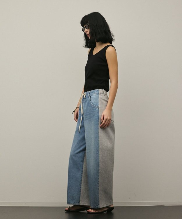 GRACE CONTINENTAL テレコノースリーブトップ ブラック