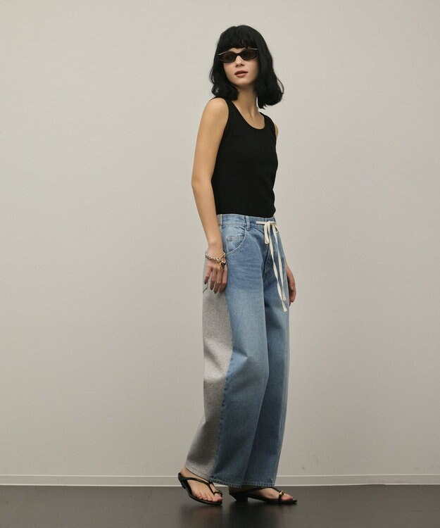 GRACE CONTINENTAL テレコノースリーブトップ ブラック