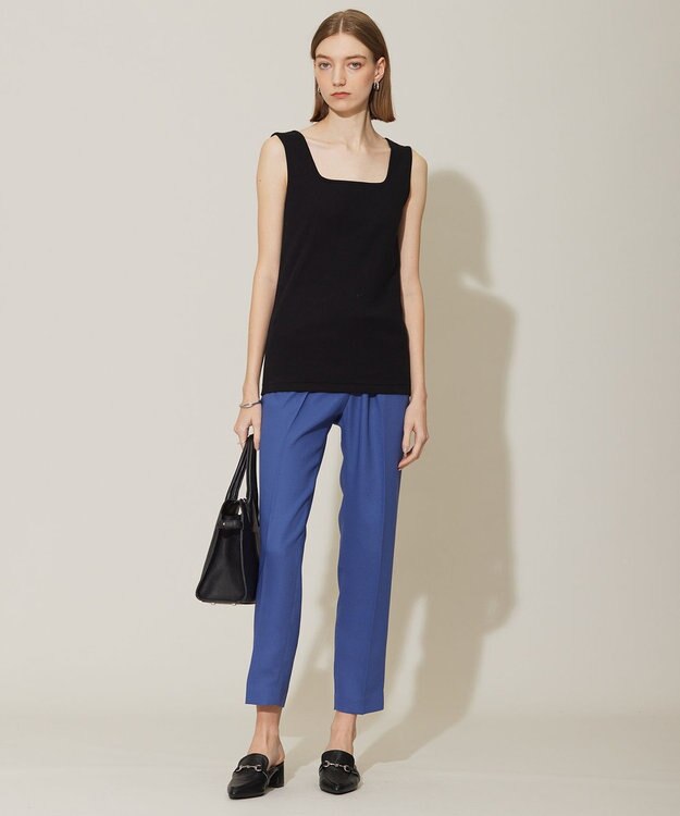 ICB 【新色追加・WEB限定カラーあり・洗える】ブロードステッチリブ タンクトップ ブラック系