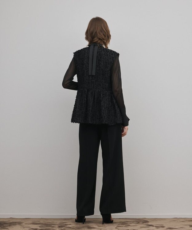 GRACE CONTINENTAL カットジャガードペプラムジレ ブラック