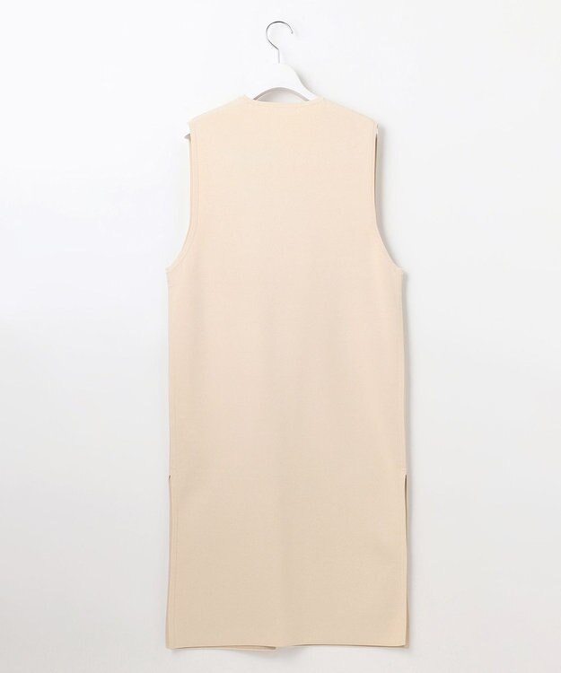 自由区 【WEB限定カラーあり・洗える】クレープストレッチニット ジレ シャンパンベージュ×マスタード