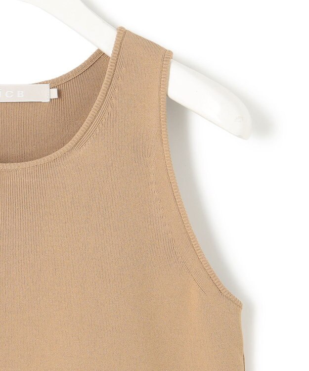 ICB L 【洗える】VISスムースニットタンクトップ チノベージュ系