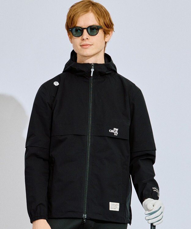 PW CIRCULUS 【撥水加工/ストレッチ】【MEN】2Way デタッチャブルブルゾン（長袖/半袖）  ゴルフ ブラック系