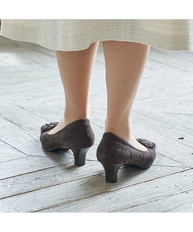 Riz raffinee <Riz raffinee>バックルモチーフコンビパンプス ダークブラウン