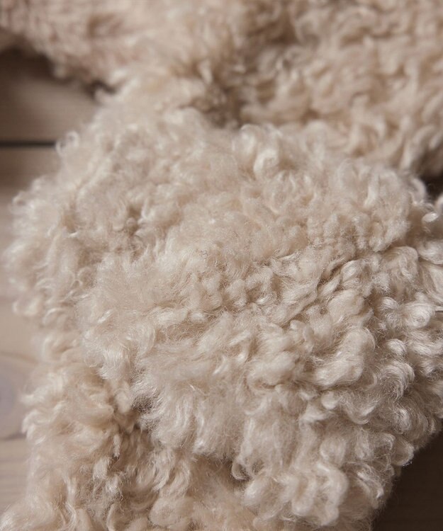 Tiaclasse リボン型ファーティペット アイボリー