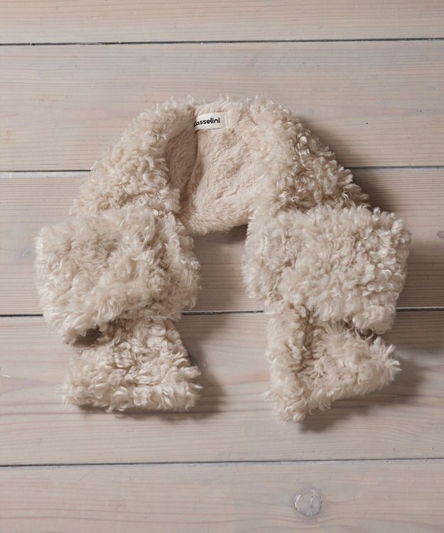 Tiaclasse リボン型ファーティペット アイボリー