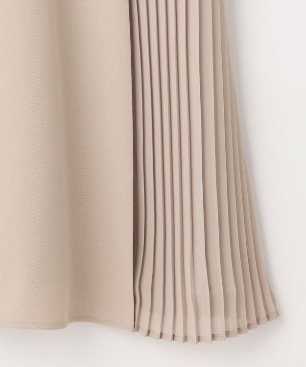 ANY SIS 【美人百花10月号掲載】カットソー×プリーツコンビ ジャンドレ ライトベージュ×チャコール