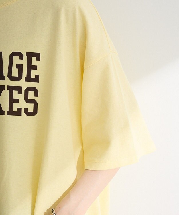 Green Parks カレッジロゴ刺繍５分袖チュニック Yellow