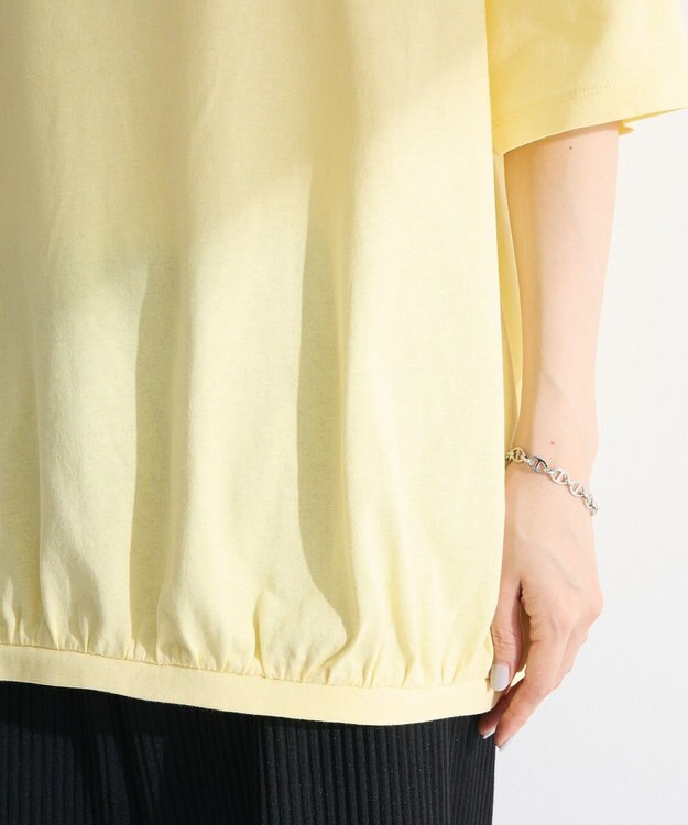 Green Parks カレッジロゴ刺繍５分袖チュニック Yellow