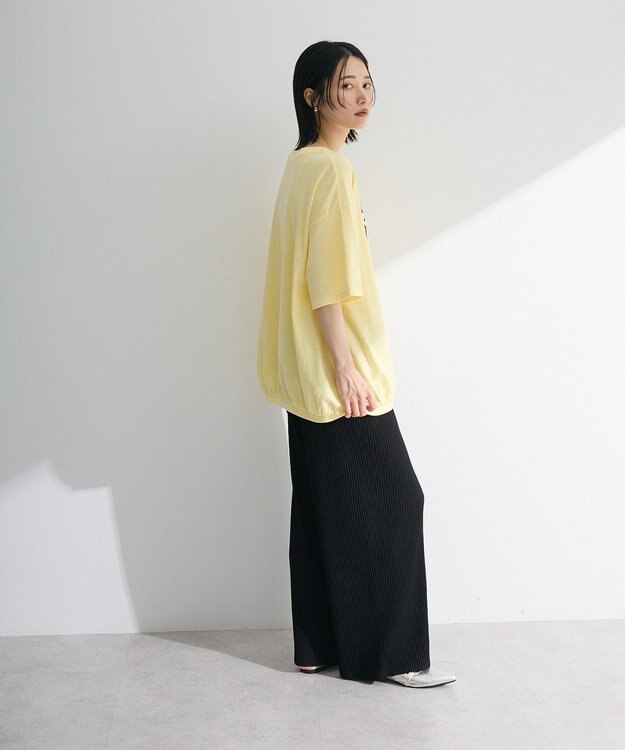 Green Parks カレッジロゴ刺繍５分袖チュニック Yellow