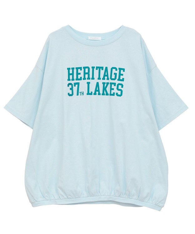 Green Parks カレッジロゴ刺繍５分袖チュニック Blue