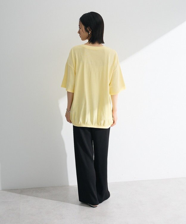 Green Parks カレッジロゴ刺繍５分袖チュニック Yellow