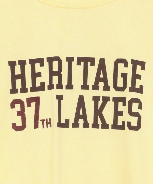 Green Parks カレッジロゴ刺繍５分袖チュニック Yellow