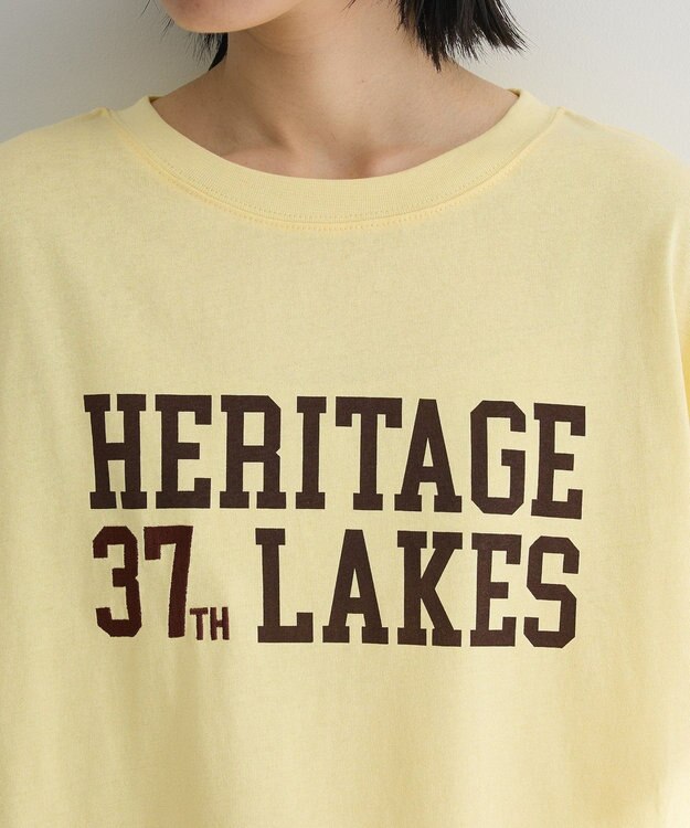 Green Parks カレッジロゴ刺繍５分袖チュニック Yellow