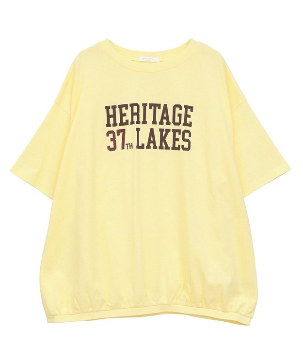 Green Parks カレッジロゴ刺繍５分袖チュニック Yellow