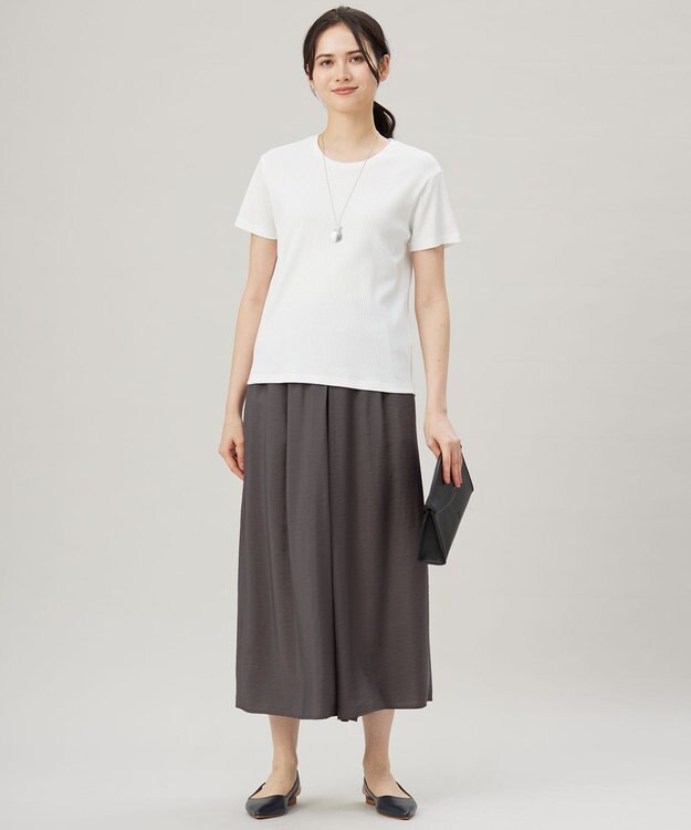 自由区 【ドラマ「明日はもっと いい日になる」着用】ソフトリブ Tシャツ オフ