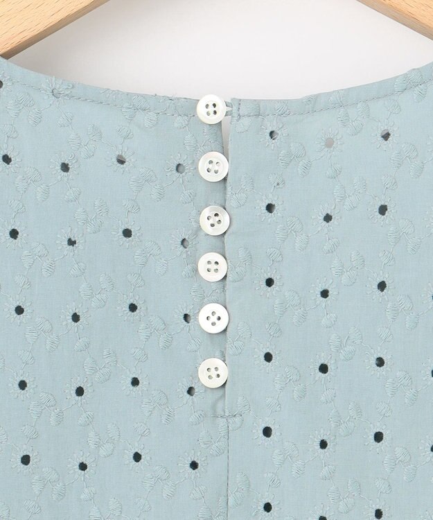 組曲 S エンブロイダリーレースフリル ブラウス スモーキーミント系