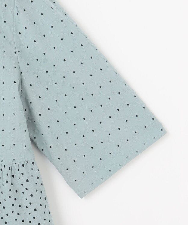 組曲 S エンブロイダリーレースフリル ブラウス スモーキーミント系