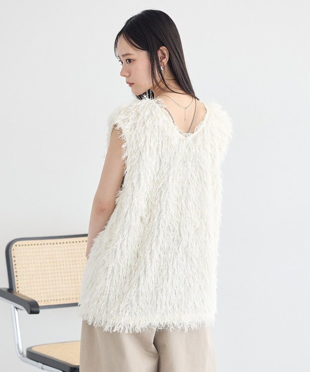 earth music&ecology フェザージャガードベスト Ivory