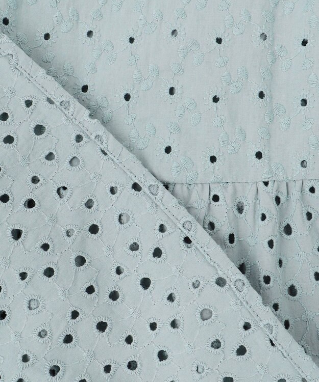 組曲 S エンブロイダリーレースフリル ブラウス スモーキーミント系