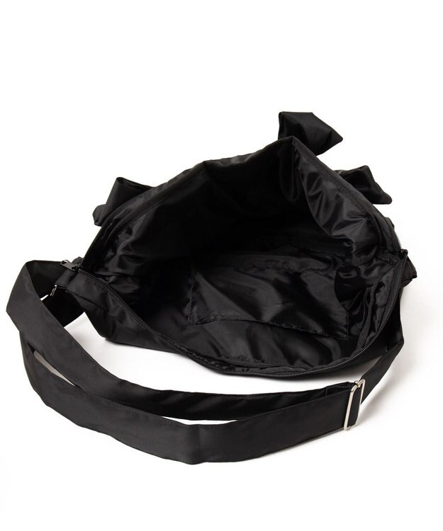 WEGO リボンデザインBIGショルダー ブラック