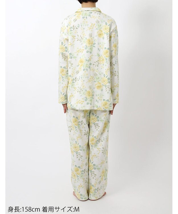 Wing パジャマ 長袖 長ズボン 綿混(本体) あったか レディース EP6016 ウイング／ワコール クリーム