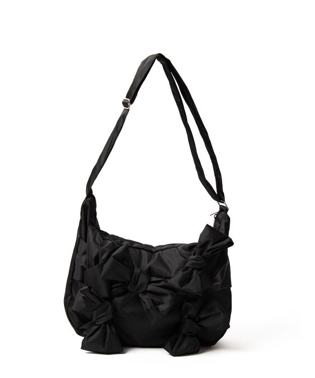 WEGO リボンデザインBIGショルダー ブラック
