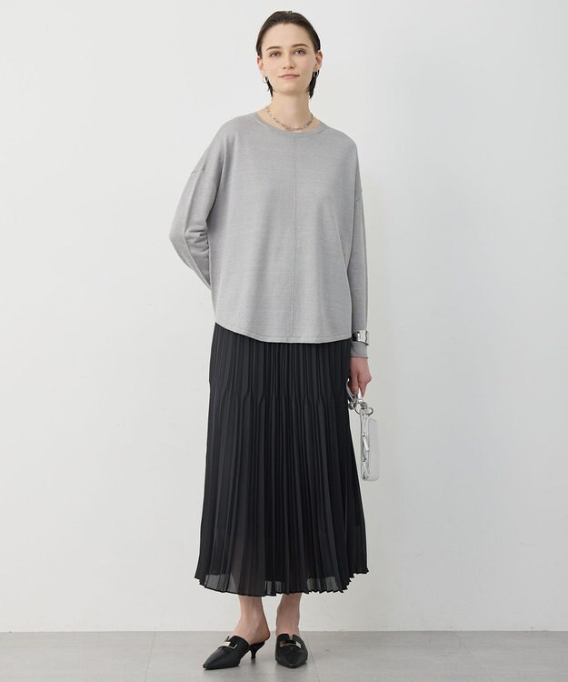 ICB 【先行予約】リネンレーヨンハイゲージ プルオーバーニット オリーブグレー