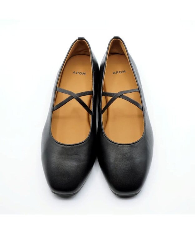 APOM クロスストラップバレリーナ15 ブラック