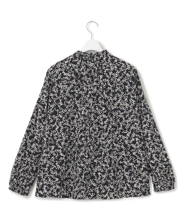 23区 【洗える】シャドーリーフ プリント ブラウス ネイビープリント