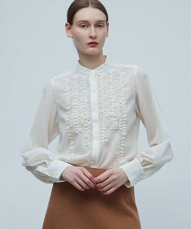 BEIGE， MOYE / フリルブラウス Ecru