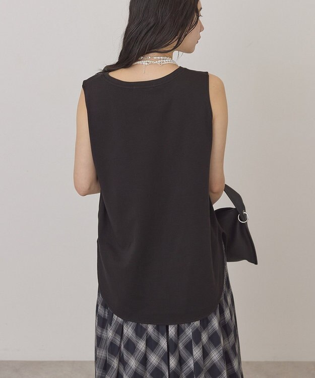 AMERICAN HOLIC ラウンドヘムタンクトップ Black