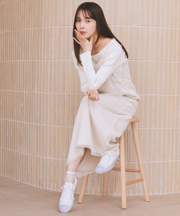 earth music&ecology SET2点チュール＆キャミワンピース Ecru