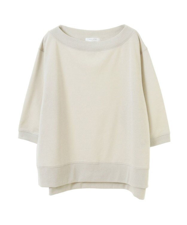 Green Parks ボートネックラメミニ裏毛プルオーバー Ivory