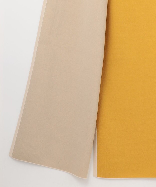 自由区 【WEB限定カラーあり・洗える】クレープストレッチニット ジレ シャンパンベージュ×マスタード