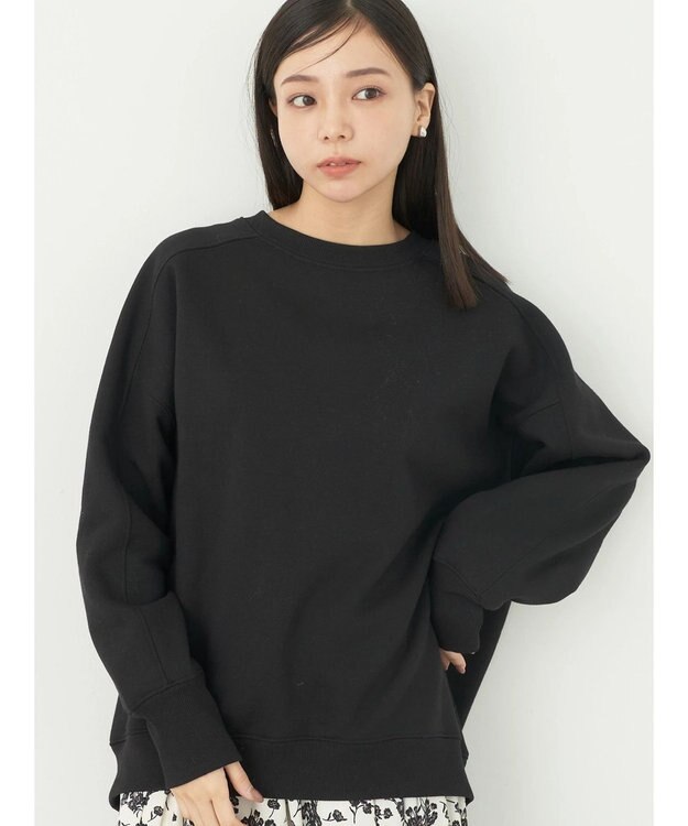 earth music&ecology 裏起毛チュニック Black